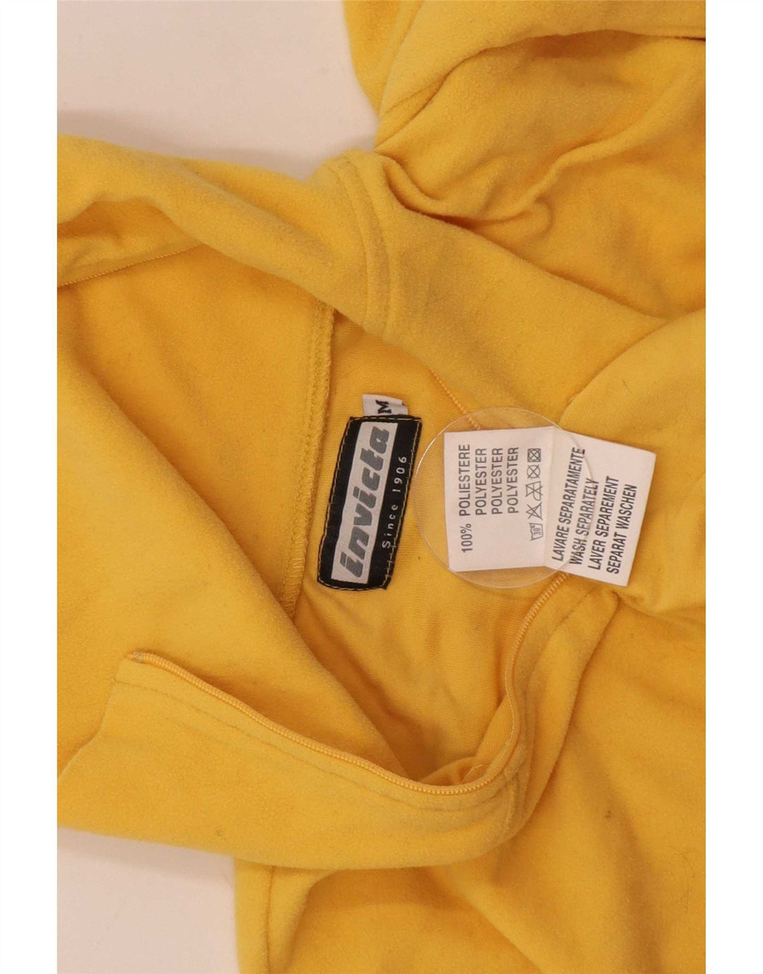Maglione in pile da donna con collo e zip Invicta UK 12 poliestere giallo medio