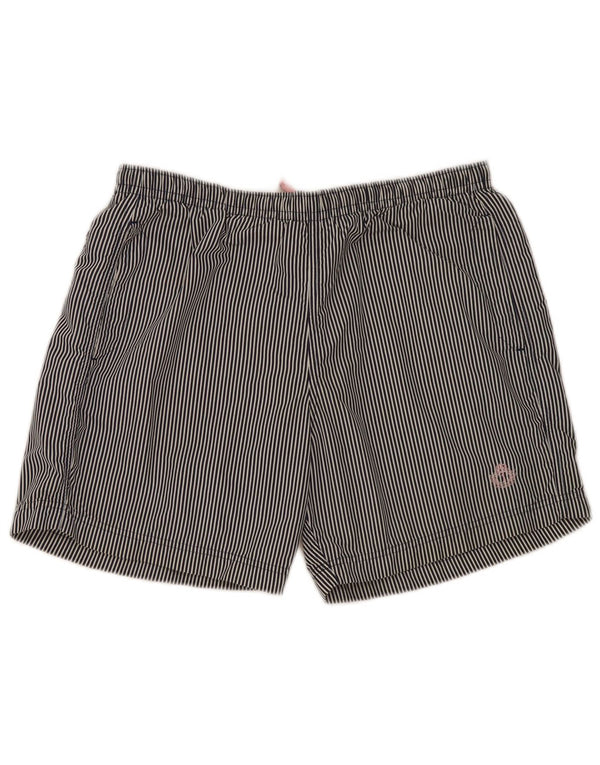 Pantaloncini da bagno da uomo Jeckerson grandi in poliestere gessato blu navy