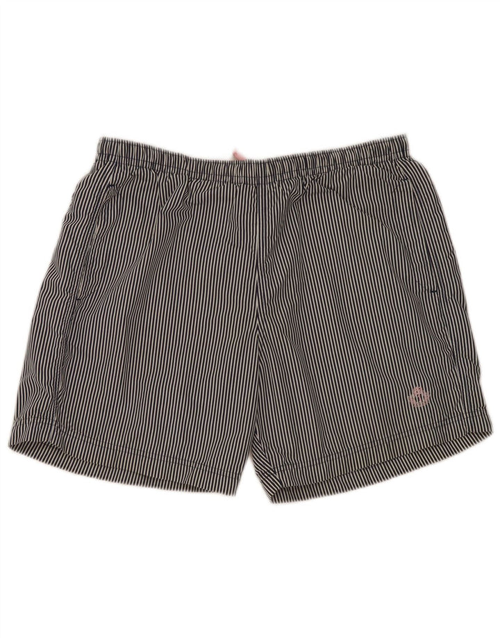 Pantaloncini da bagno da uomo Jeckerson grandi in poliestere gessato blu navy