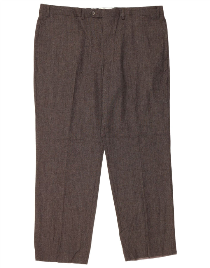 Pantaloni casual vestibilità regolare da uomo Marks & Spencer W42 L31 lana nera