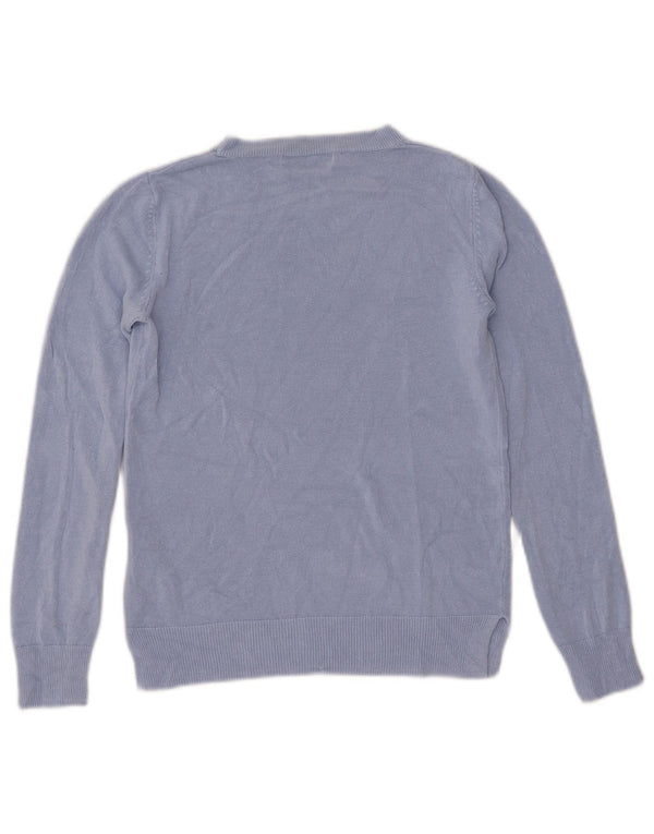 Maglione maglione con scollo a barca da donna Marks & Spencer UK 8 piccolo acrilico blu