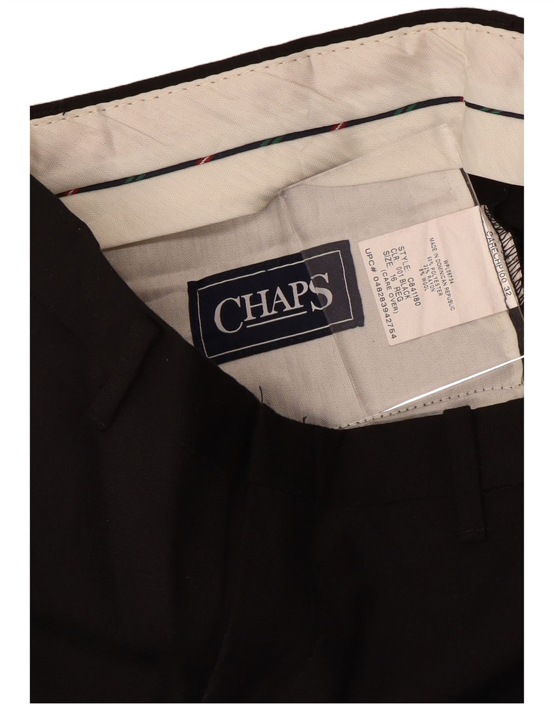 CHAPS Boys Straight Chino Trousers 15-16 Years W28 L28 Black Polyester