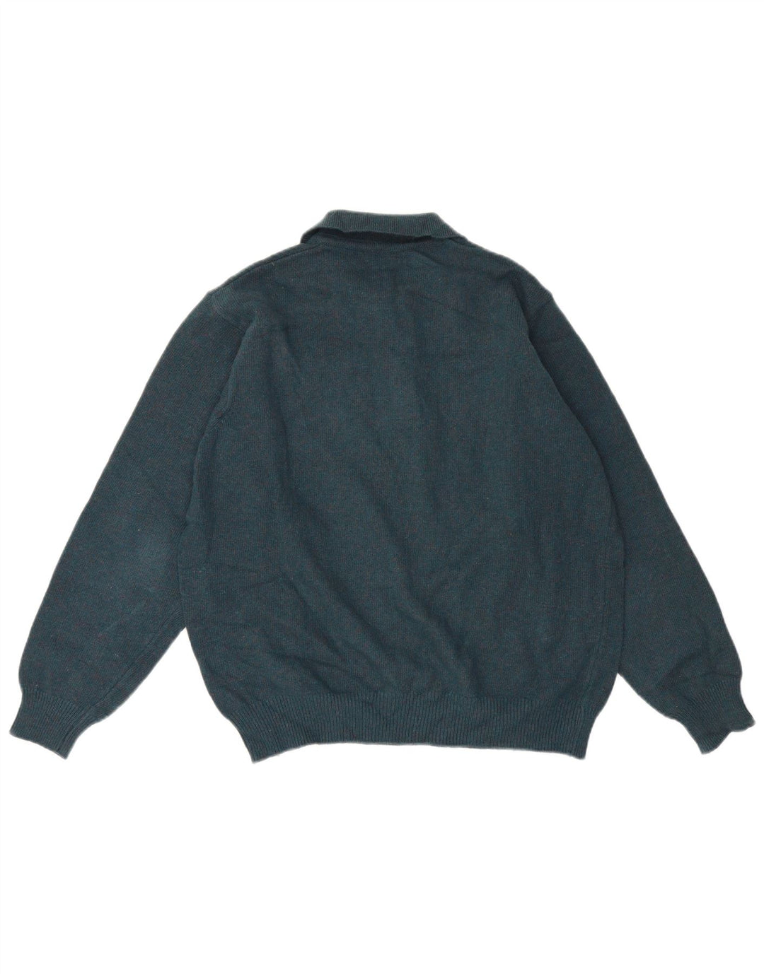 Stefanel Maglione da uomo con collo alto, maglione grande, in lana verde