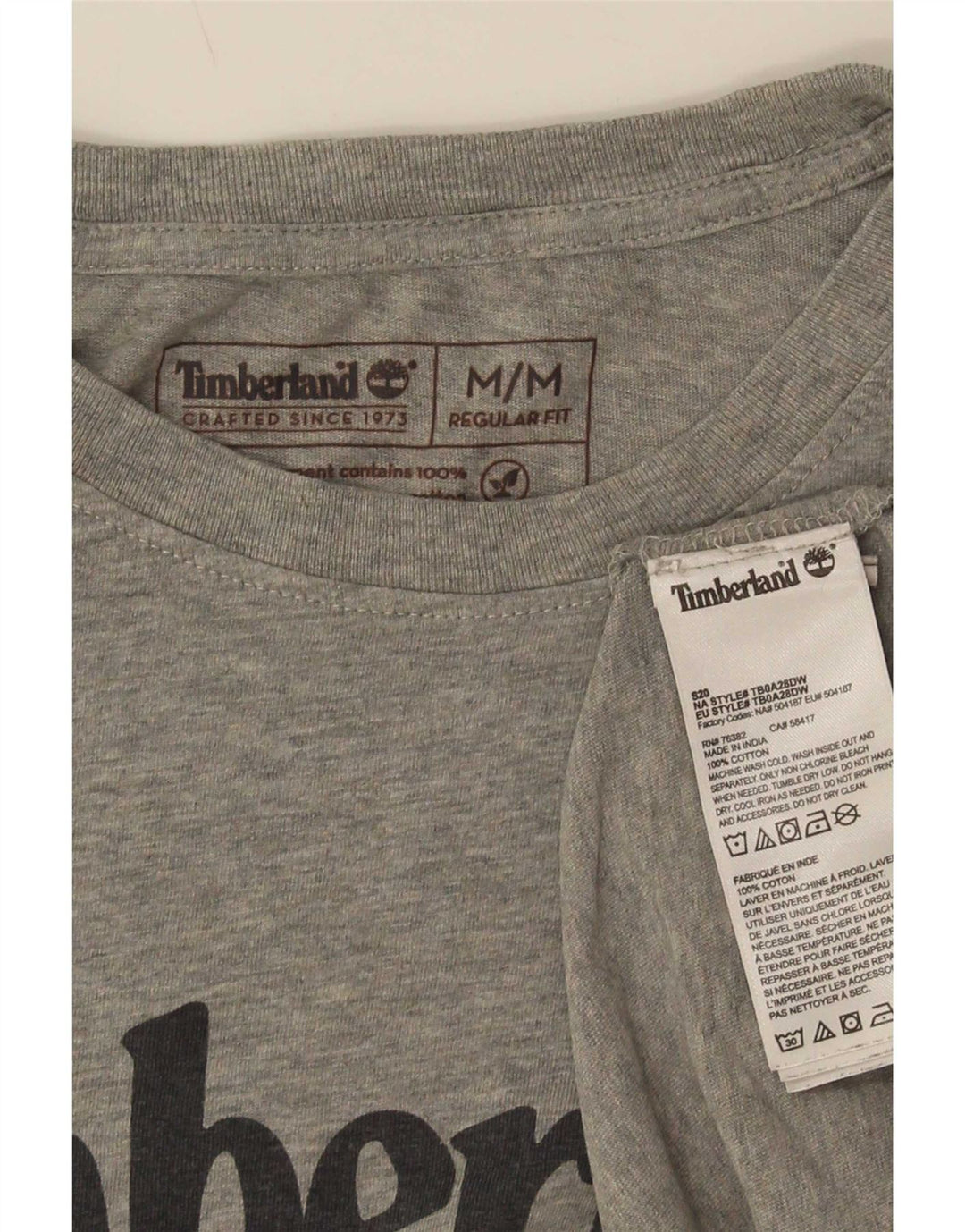 T-shirt grafica da uomo con vestibilità regolare Timberland, cotone grigio medio