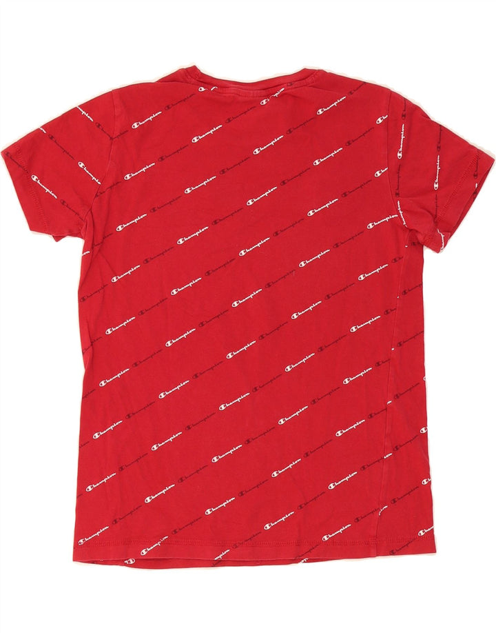 CHAMPION Womens Graphic T-Shirt Top UK 10 Small Red Vintage Champion and Second-Hand Champion from Messina Hembry 