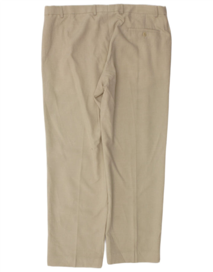 Pantaloni da abito dritti Regular Fit Marks & Spencer da uomo W38 L31 a quadri beige