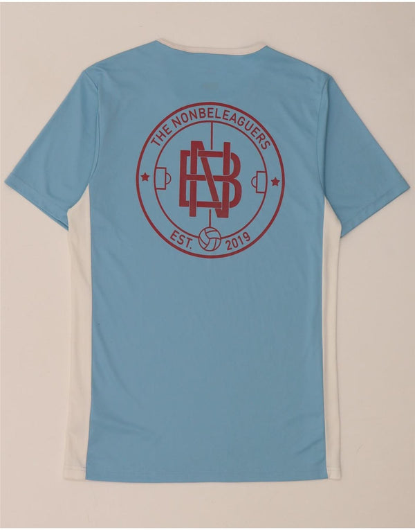 T-shirt grafica Adidas da uomo Climalite Top piccolo in poliestere color block blu