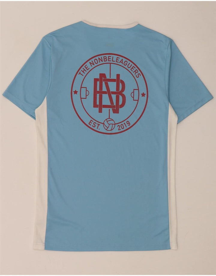 T-shirt grafica Adidas da uomo Climalite Top piccolo in poliestere color block blu