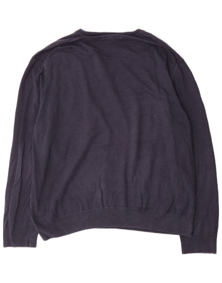 Maglione maglione con scollo a V da uomo Marks & Spencer 2XL cotone blu navy