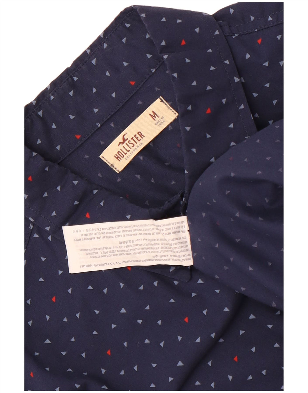 Camicia Hollister da uomo in cotone maculato medio blu navy