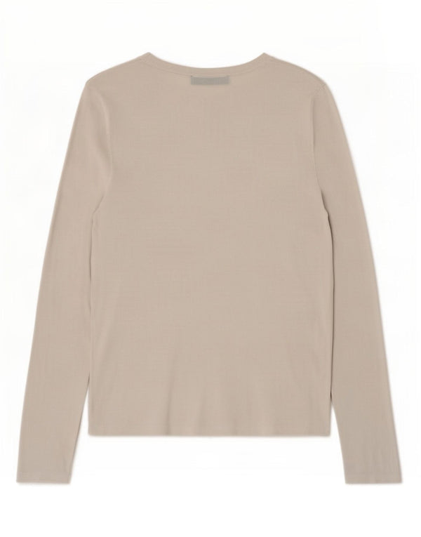 Top Zara da donna a maniche lunghe UK 12 in viscosa grigio medio