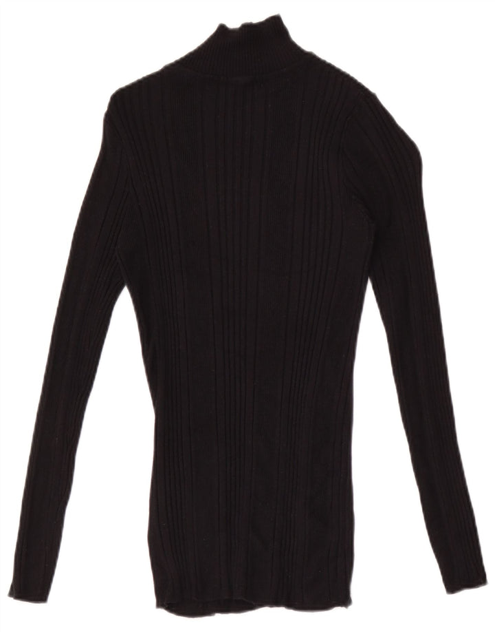 Marks & Spencer Top da donna a maniche lunghe UK 10 Small in viscosa nera