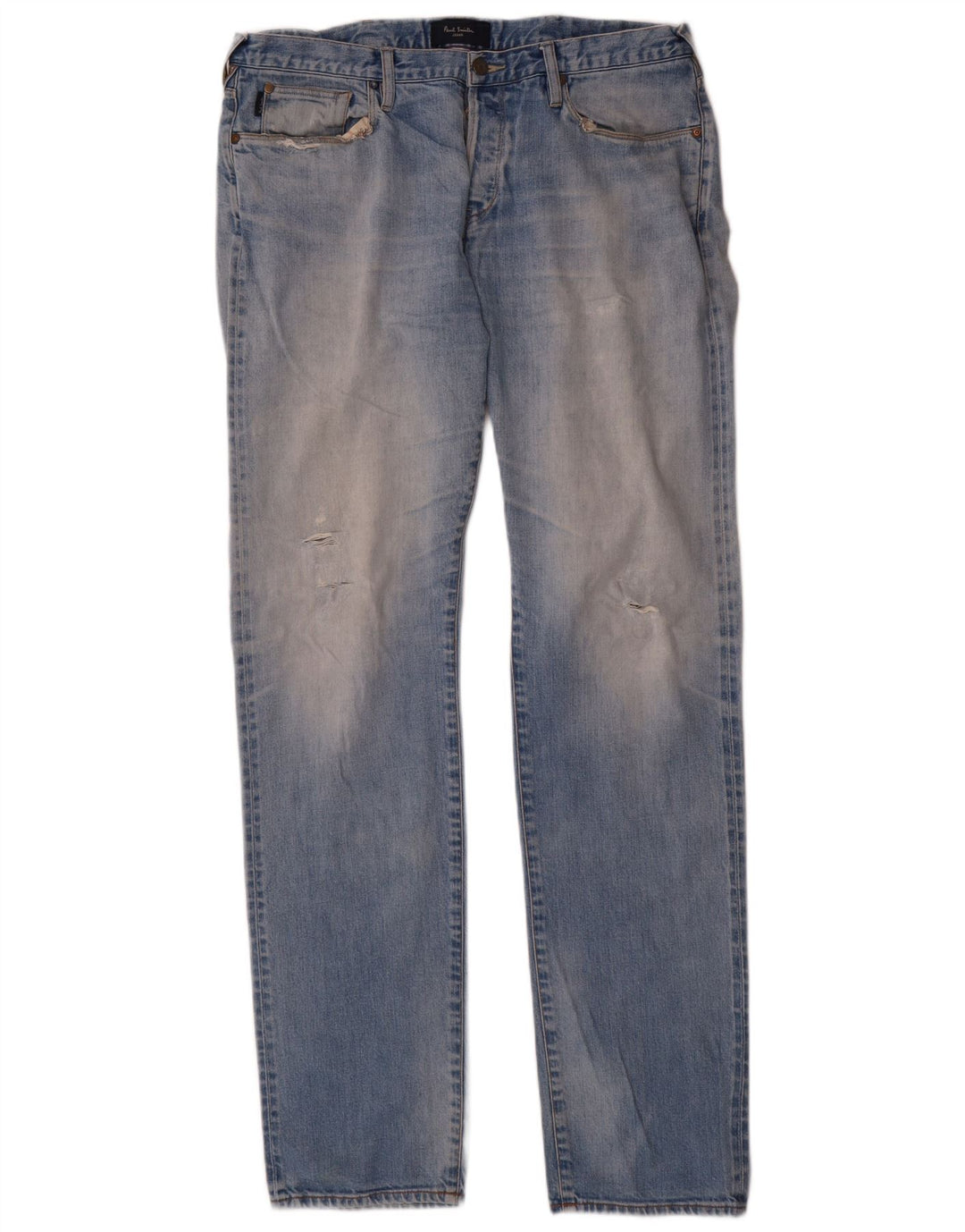 Paul Smith Jeans dritti invecchiati da uomo W32 L35 Cotone blu
