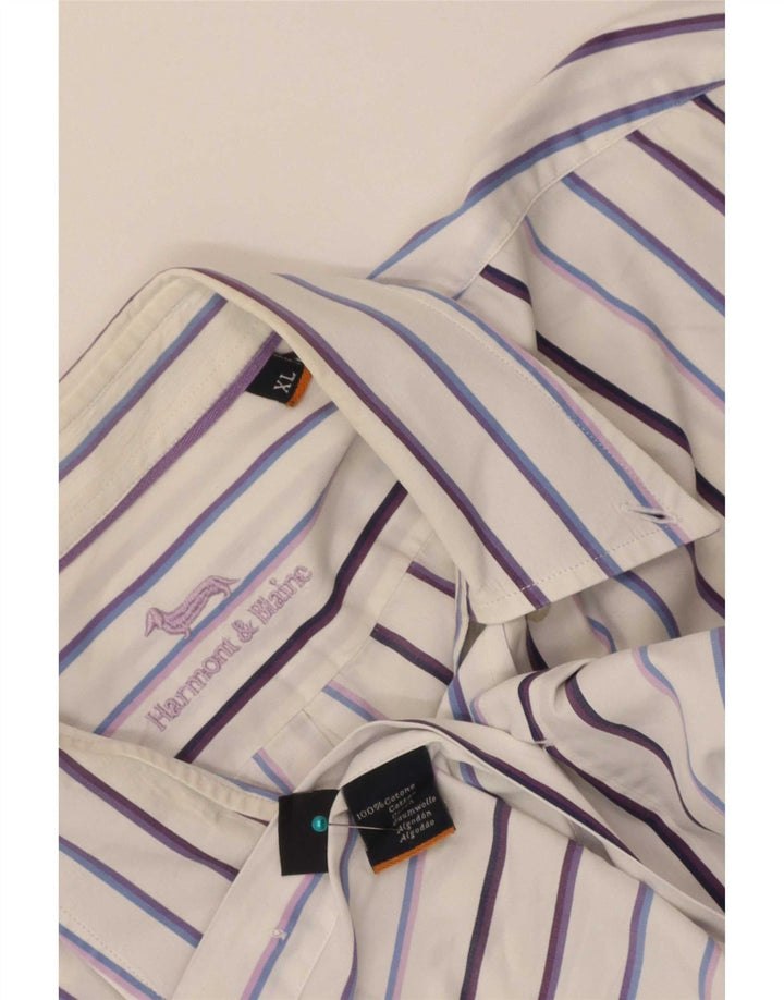Camicia da uomo Harmont & Blaine XL in cotone gessato bianco