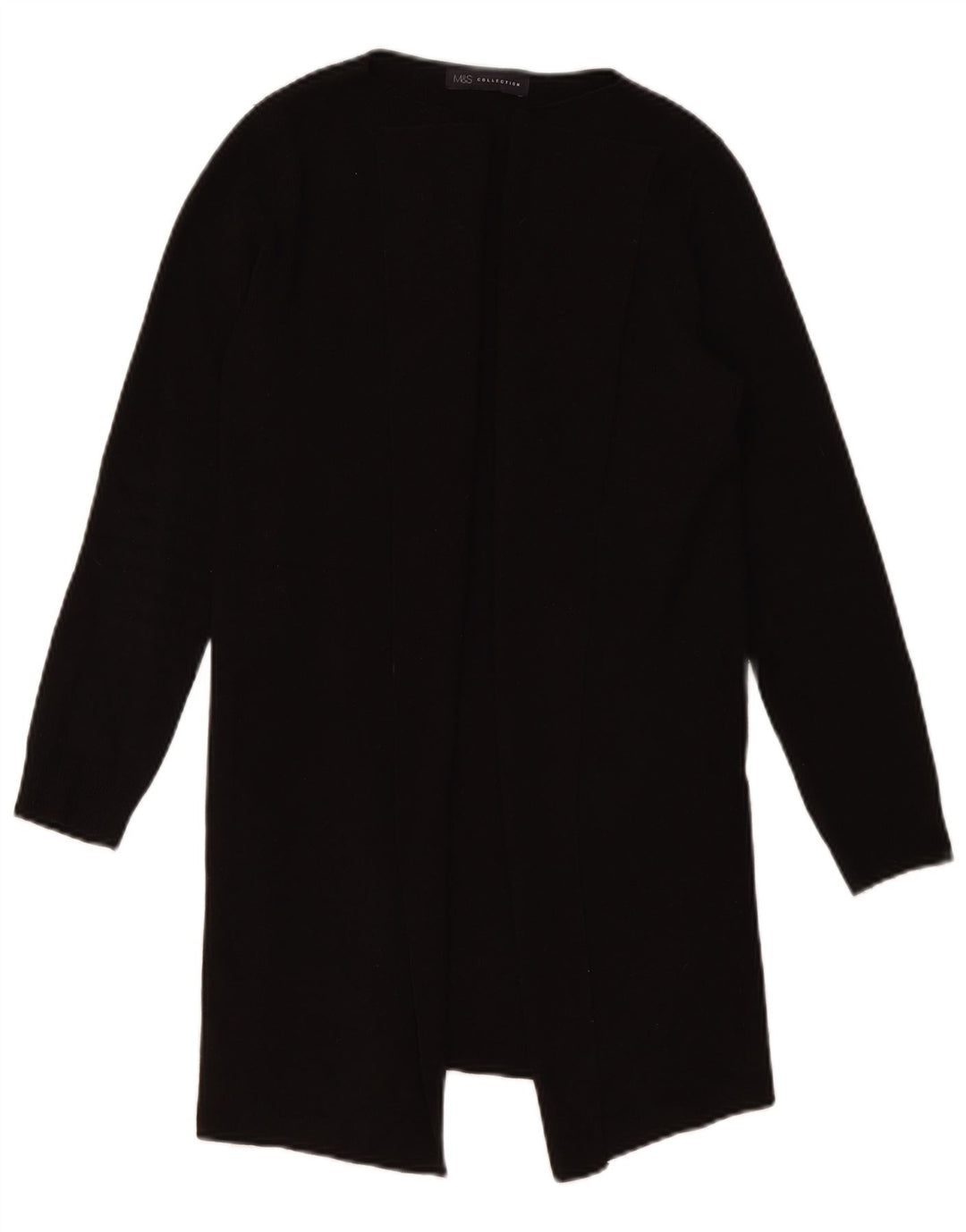 Maglione cardigan aperto lungo da donna Marks & Spencer UK 10 piccolo nero