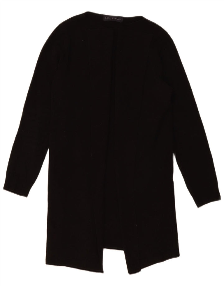 Maglione cardigan aperto lungo da donna Marks & Spencer UK 10 piccolo nero
