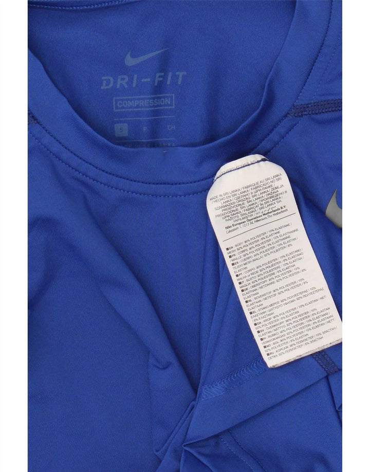 T-shirt Nike Dri Fit da donna Top UK 10 Small Blu Poliestere