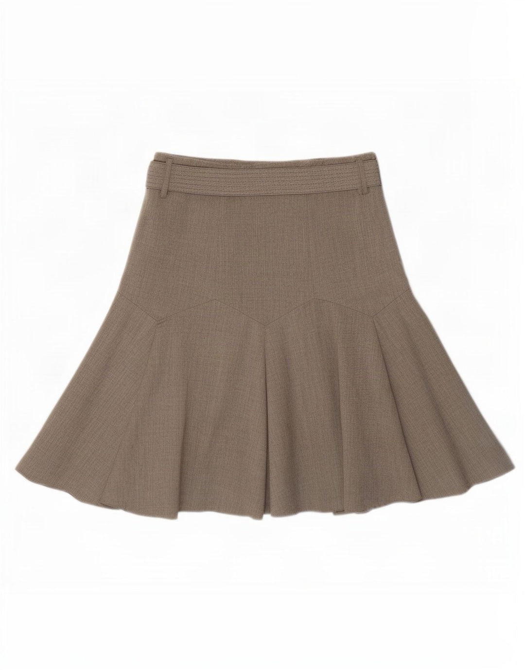 Gonna svasata da donna Marks & Spencer UK 12 media W30 poliestere beige