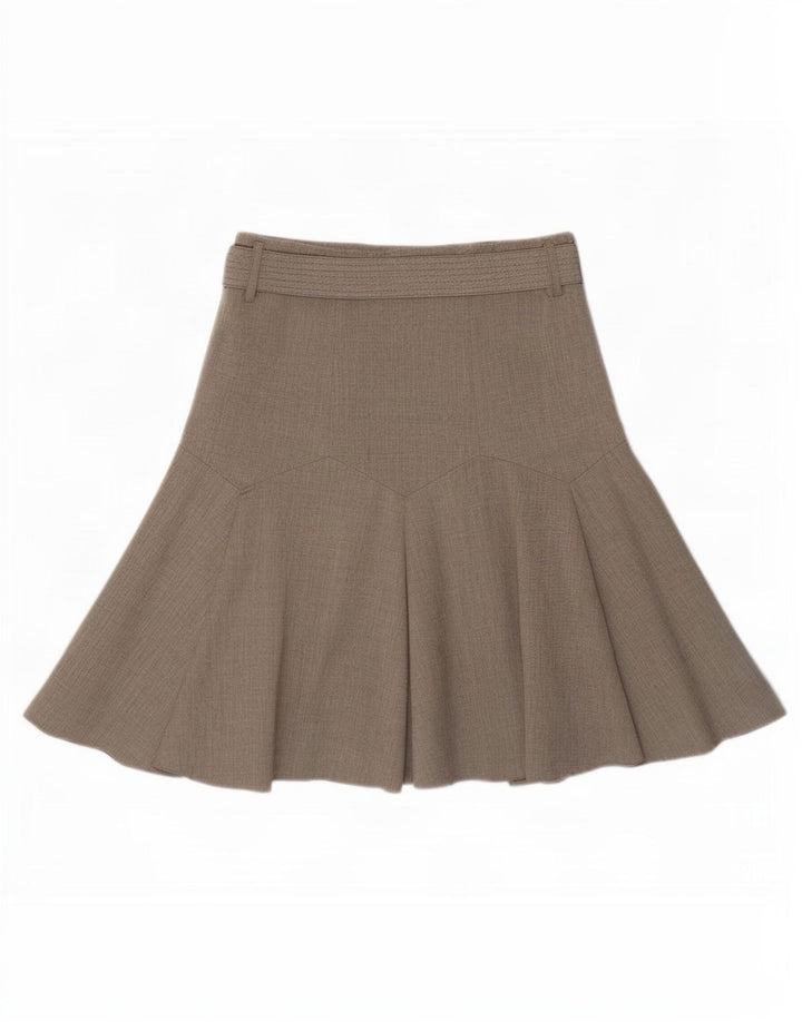 Gonna svasata da donna Marks & Spencer UK 12 media W30 poliestere beige