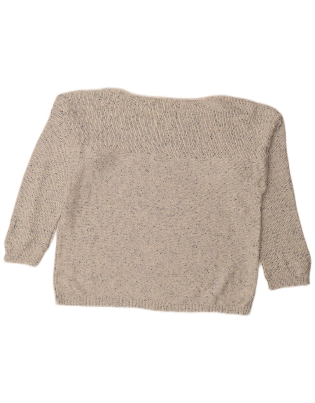 FAT FACE Maglione da donna con scollo a barchetta UK 12 Medio bianco screziato