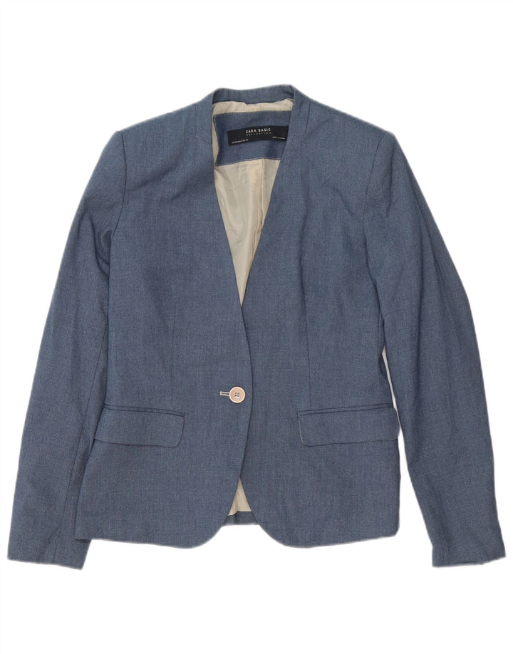 Giacca blazer a 1 bottone da donna Zara EU 38 poliestere blu medio