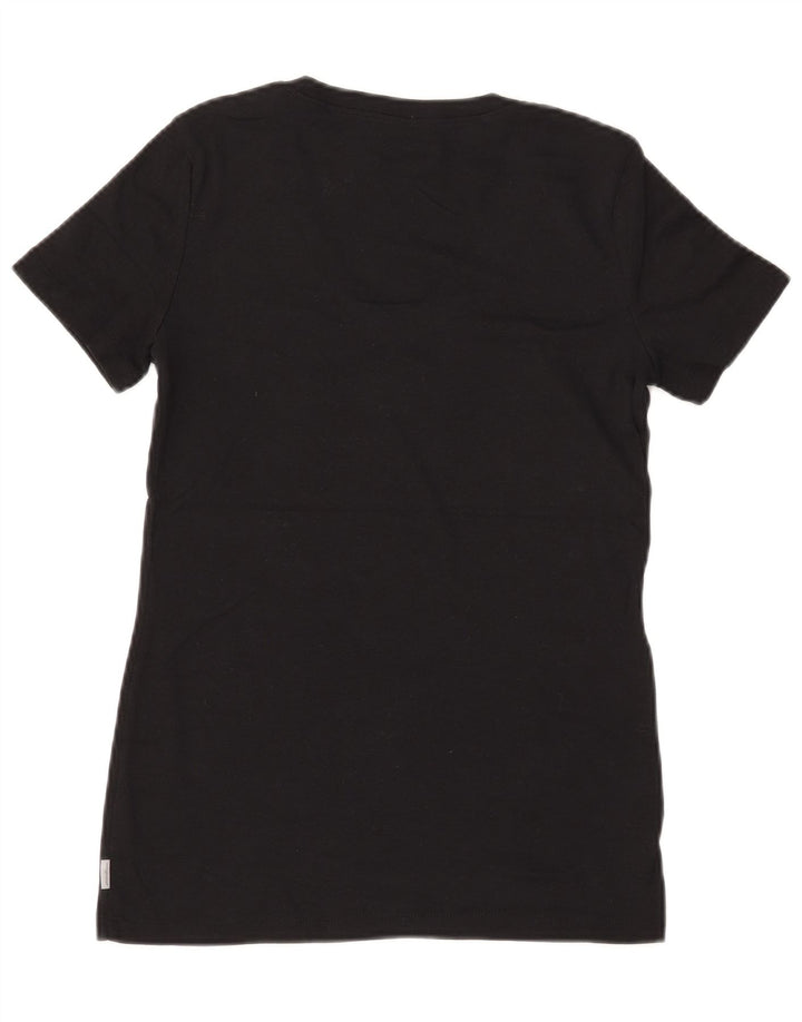 T-shirt da donna EDDIE BAUER UK 10 piccola in cotone nero