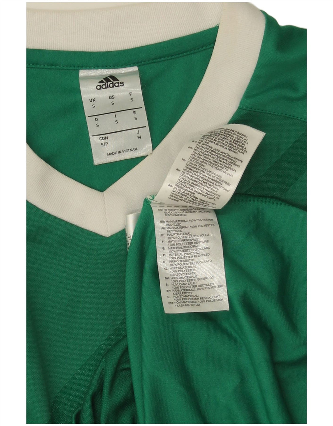 Adidas Uomo Climalite Graphic Top manica lunga piccolo poliestere a righe verdi
