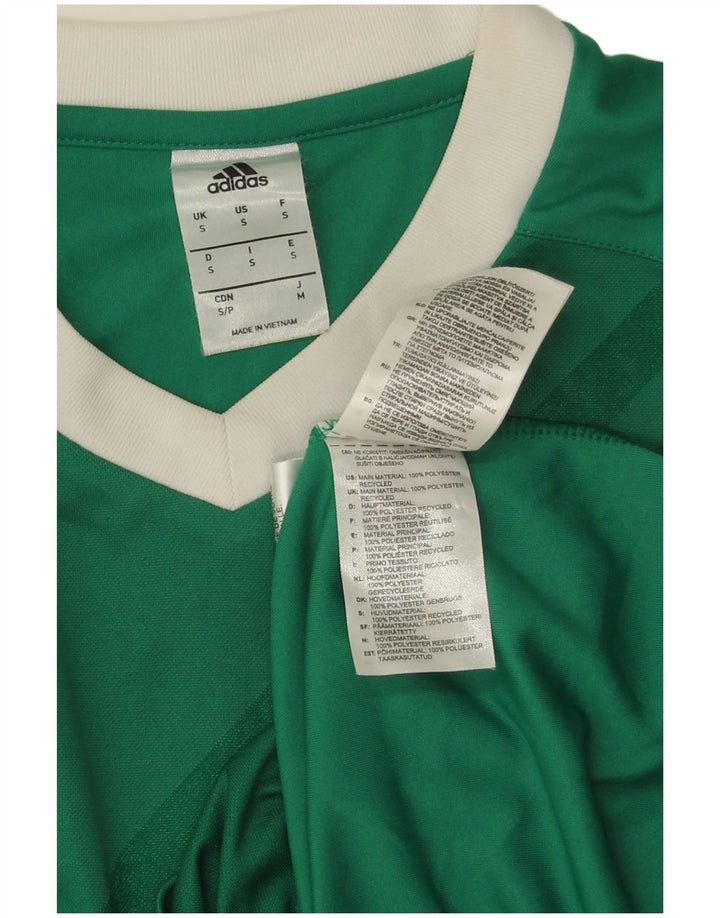 Adidas Uomo Climalite Graphic Top manica lunga piccolo poliestere a righe verdi