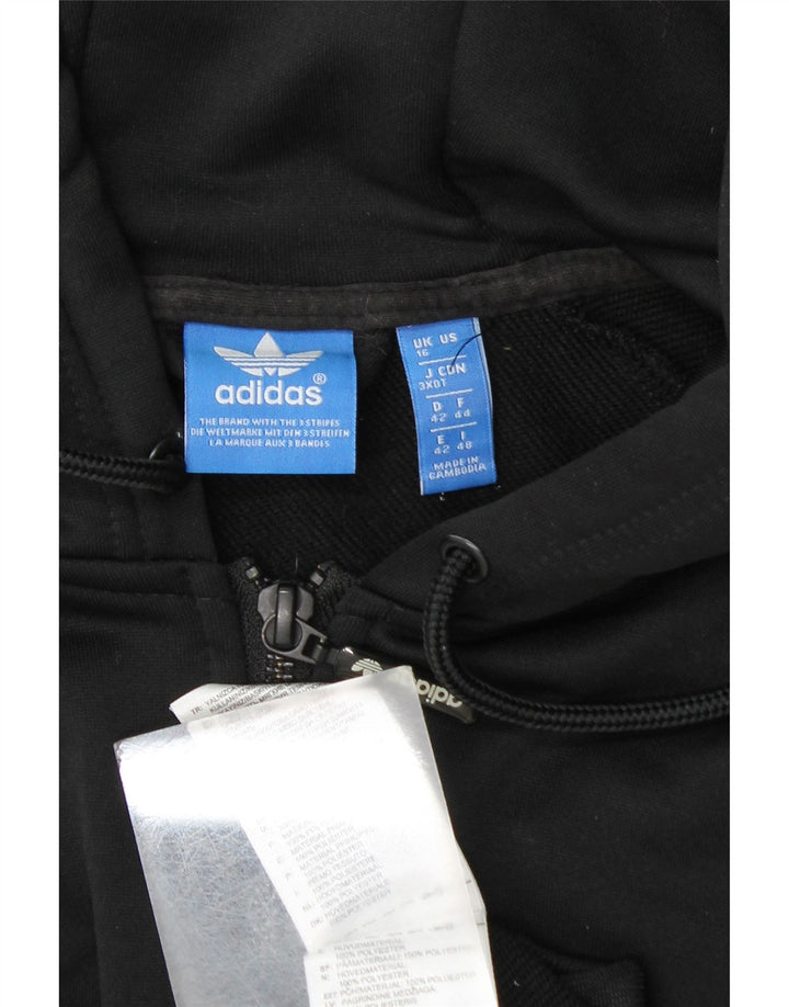 Giacca da tuta da donna Adidas UK 16 Large Nero Colourblock Poliestere