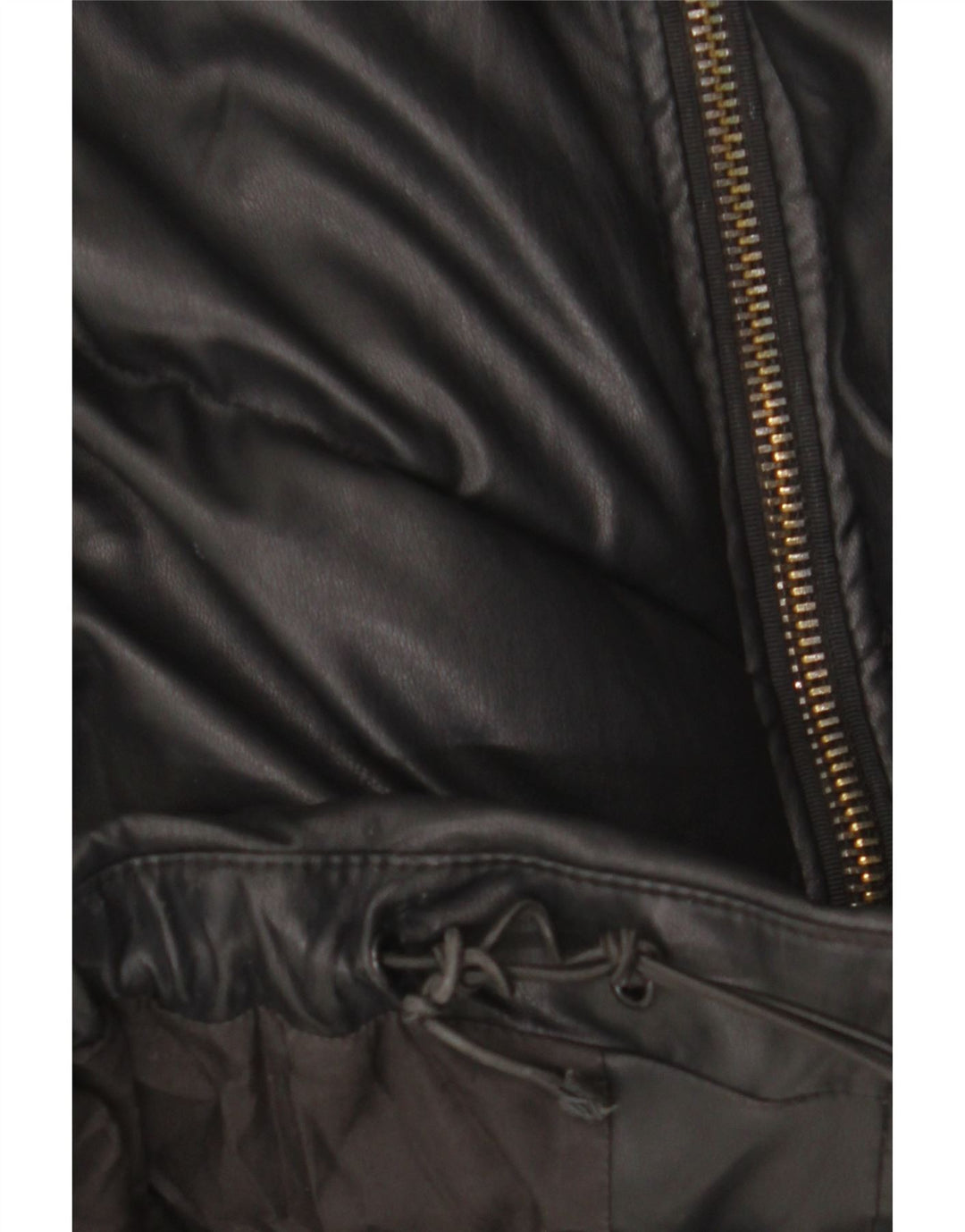 Giacca imbottita oversize in pelle sintetica con cappuccio Zara da donna UK 14 media nera