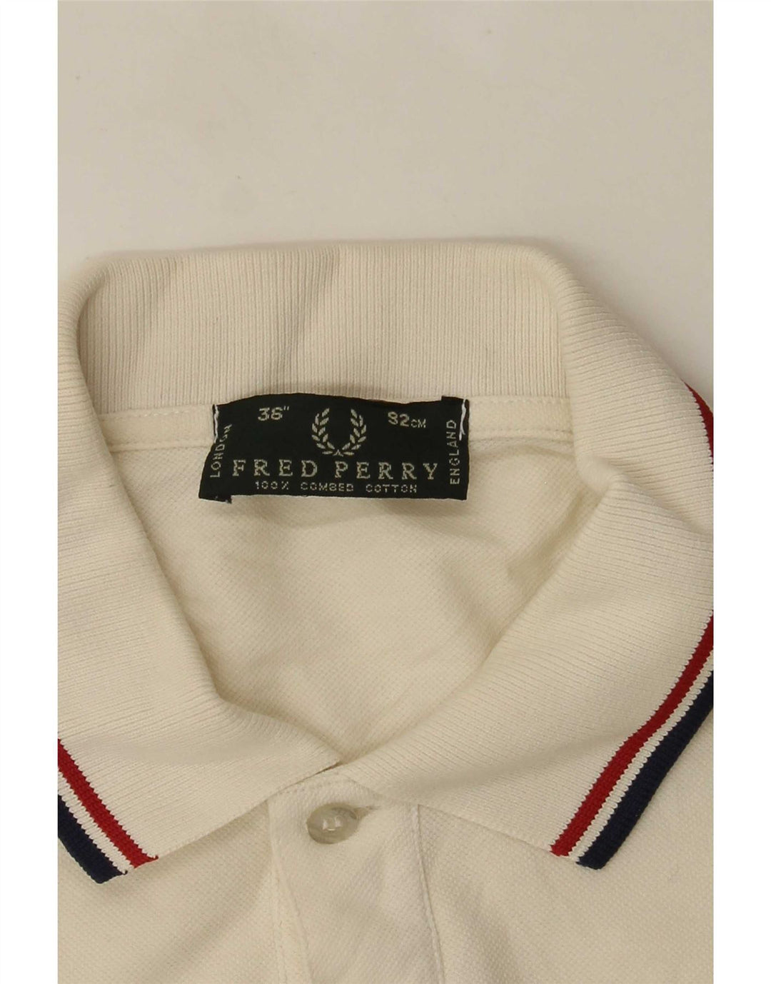 Polo a maniche lunghe da uomo Fred Perry piccola in cotone bianco sporco