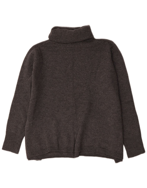 White Label Womens Oversized Roll Neck Jumper Sweater UK 16 Large Grey