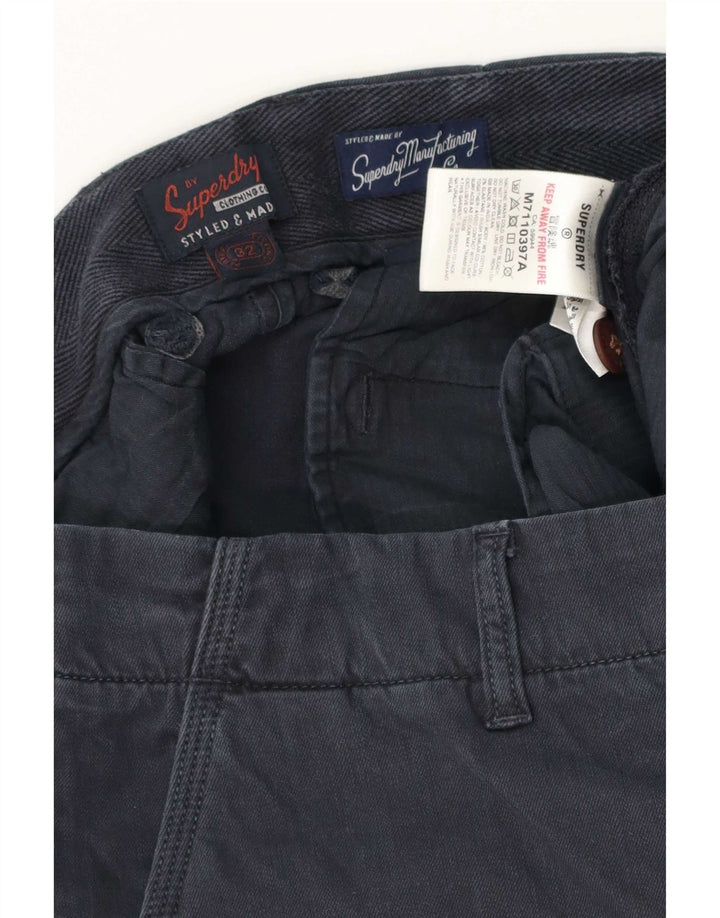 Pantaloncini chino da uomo Superdry W32 cotone blu navy medio