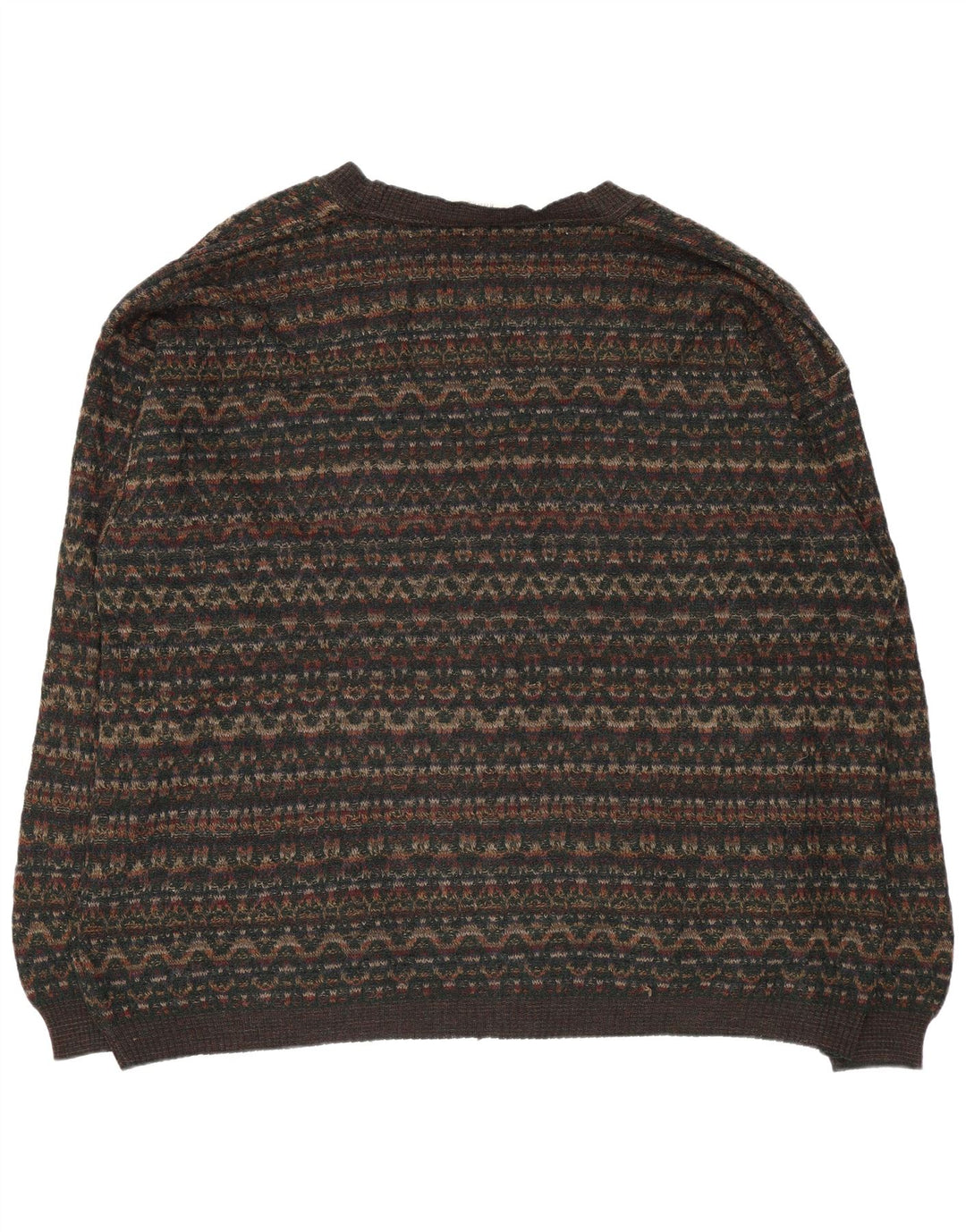 Maglione cardigan da uomo Rodes 2XL lana geometrica marrone