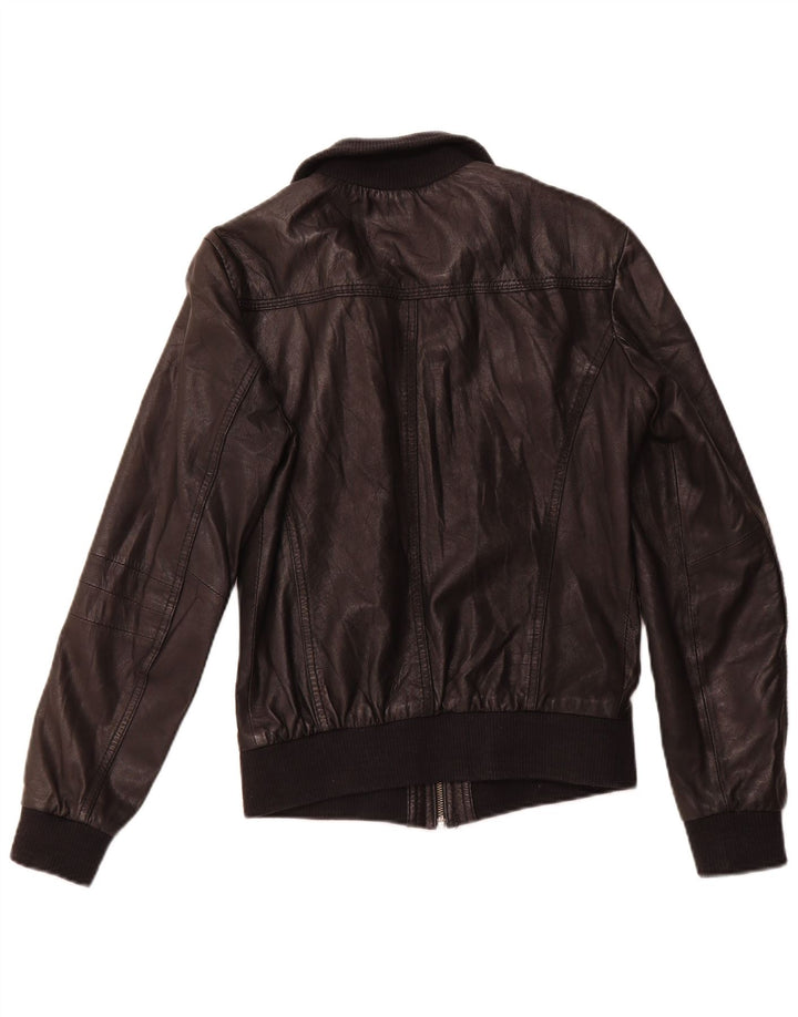 Giubbotto bomber in pelle da donna Pimkie in pelle nera media