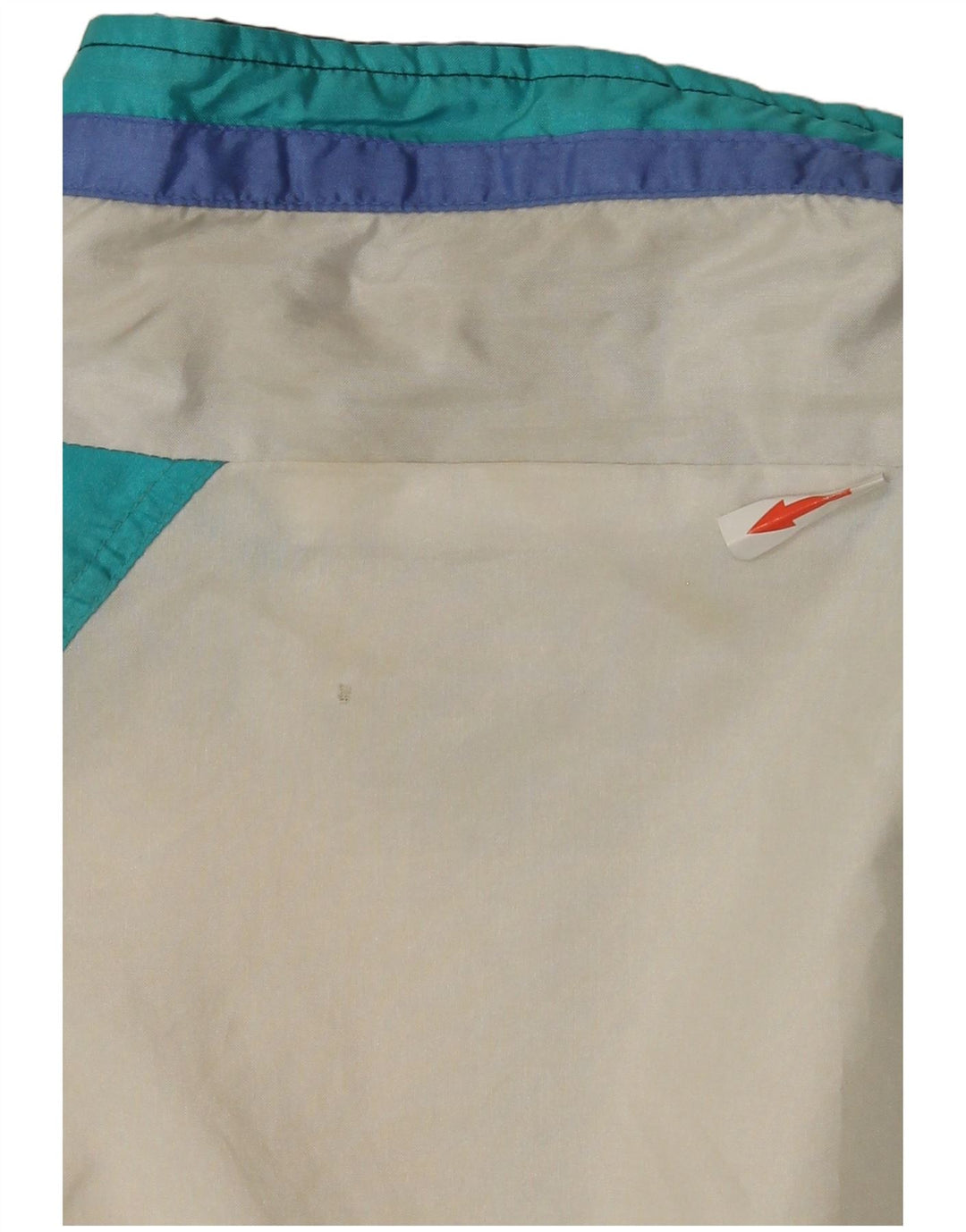Giacca da ginnastica vintage da uomo XL in nylon color block blu navy