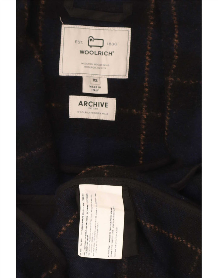 Cappotto oversize da donna Woolrich UK 6 XS Poliestere a quadri blu navy