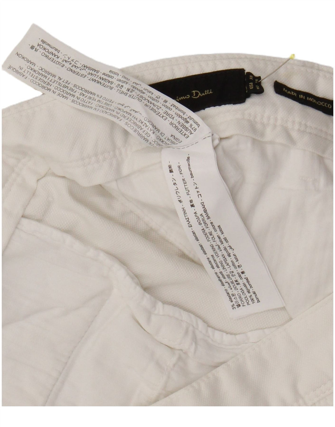 Pantaloncini chino da uomo Massimo Dutti EU 46 XL W38 cotone bianco