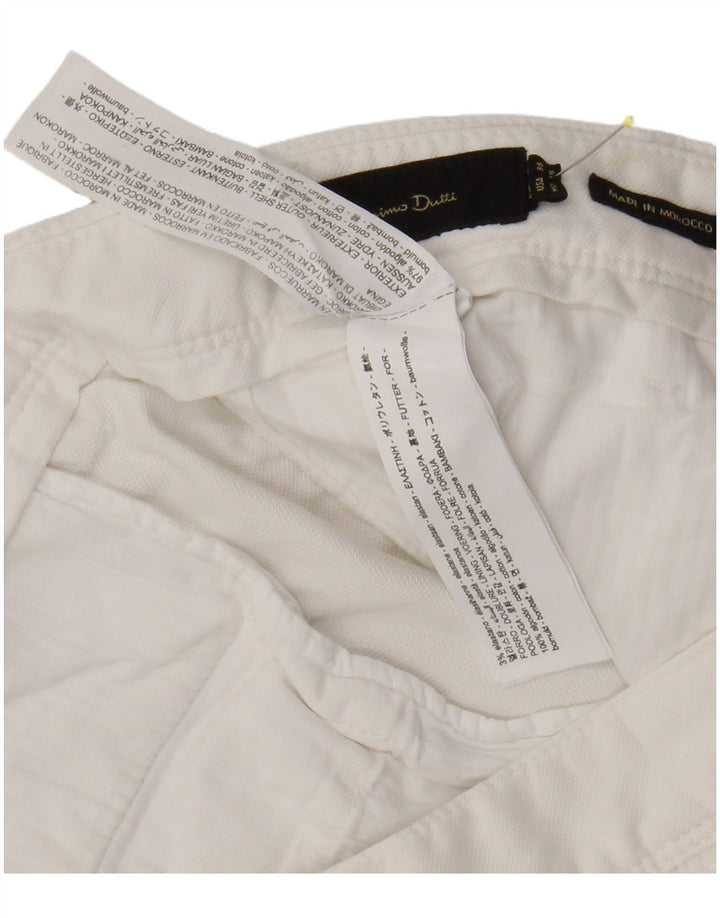 Pantaloncini chino da uomo Massimo Dutti EU 46 XL W38 cotone bianco