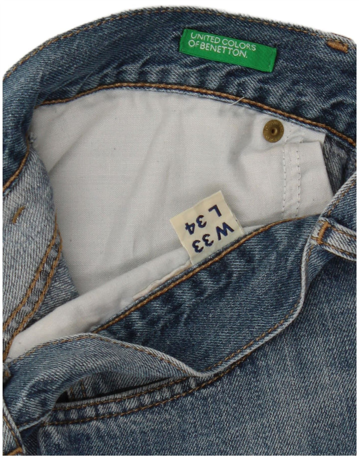 Pantaloncini di jeans da uomo Benetton W33 Blu medio