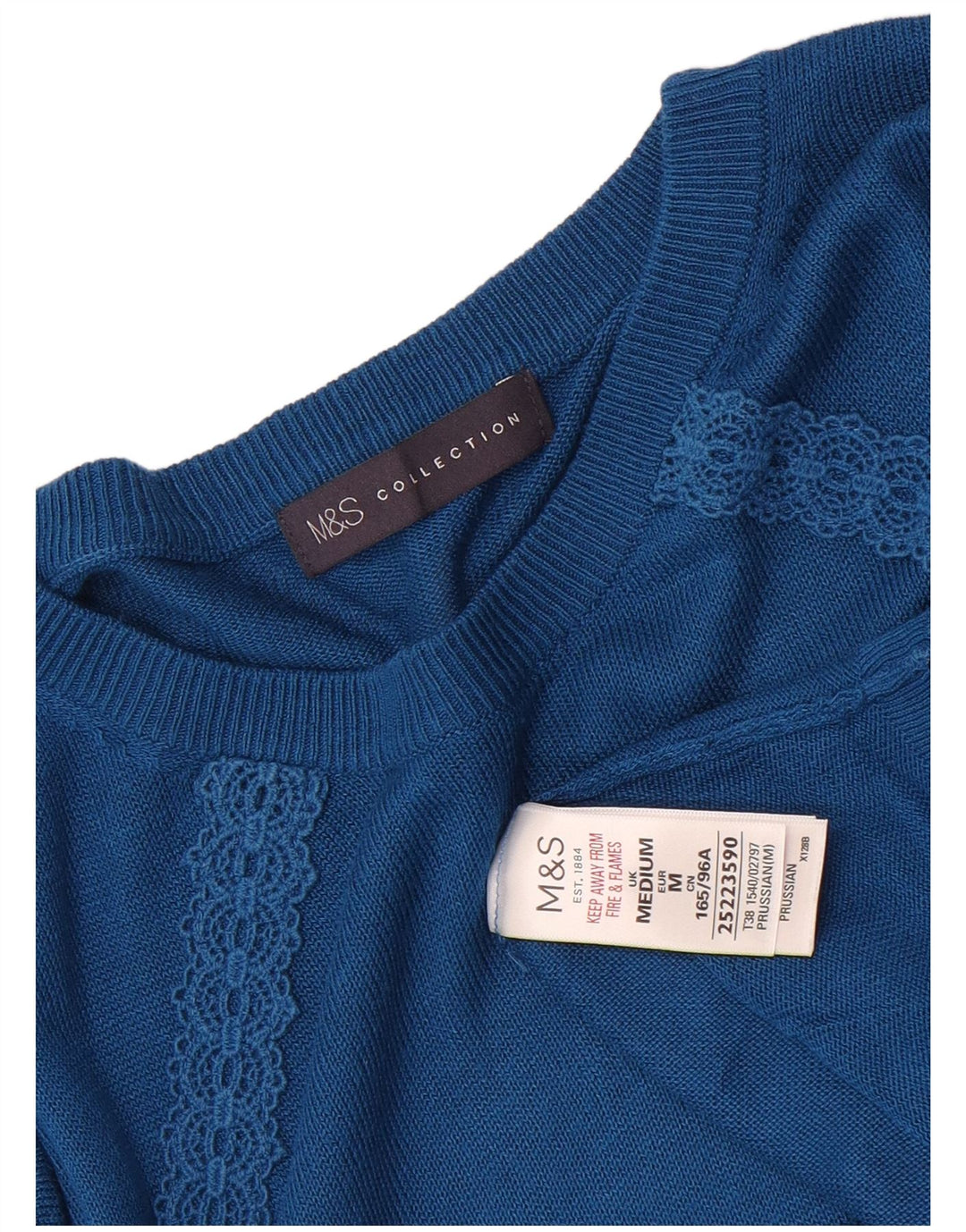Maglione maglione oversize con scollo a barca da donna Marks & Spencer UK 14 Blu medio
