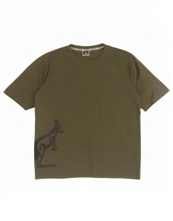 T-shirt grafica da uomo AUSTRALIAN L'ALPINA Top grande in cotone kaki
