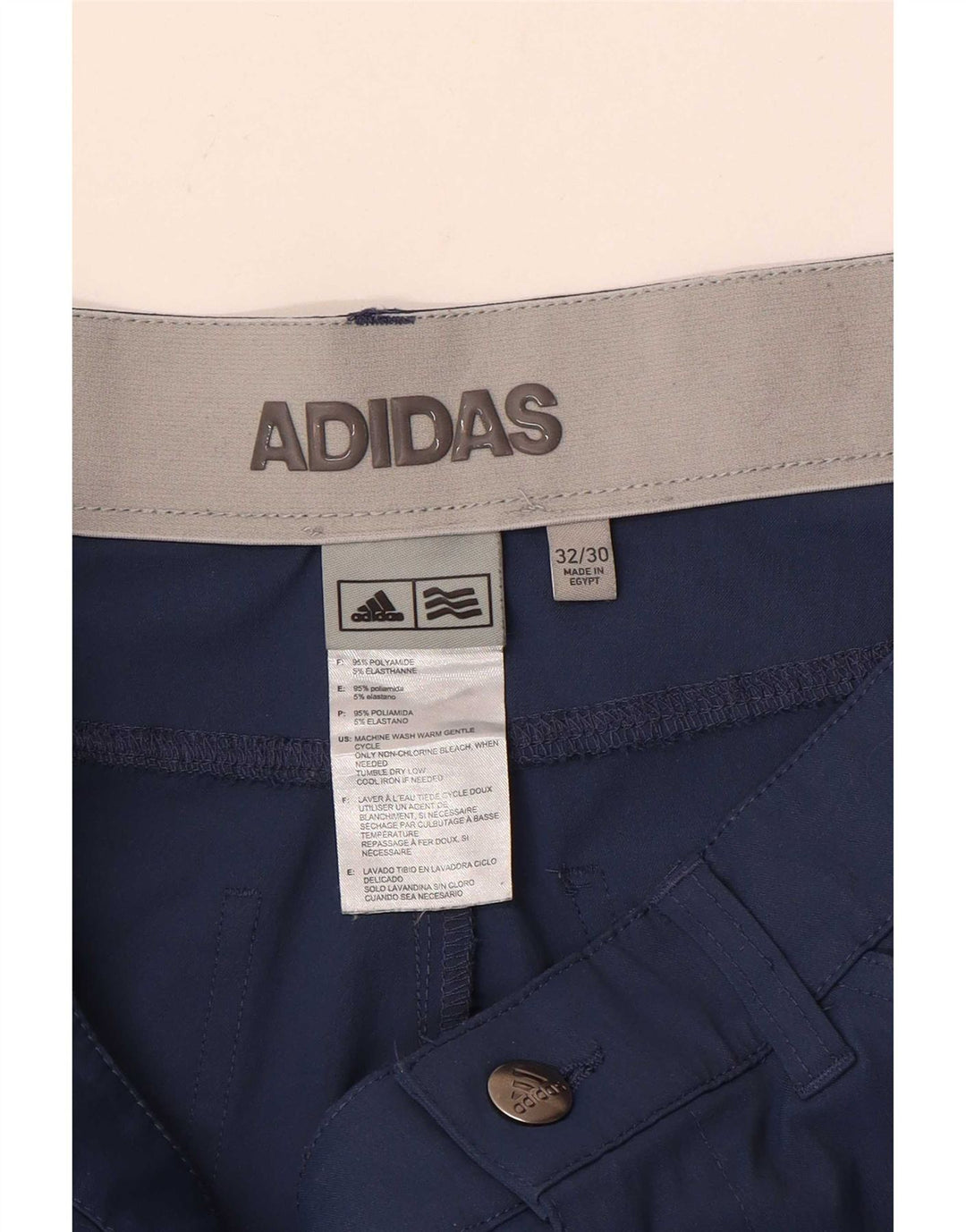 Pantaloni casual slim da uomo Adidas W32 L30 blu in poliammide