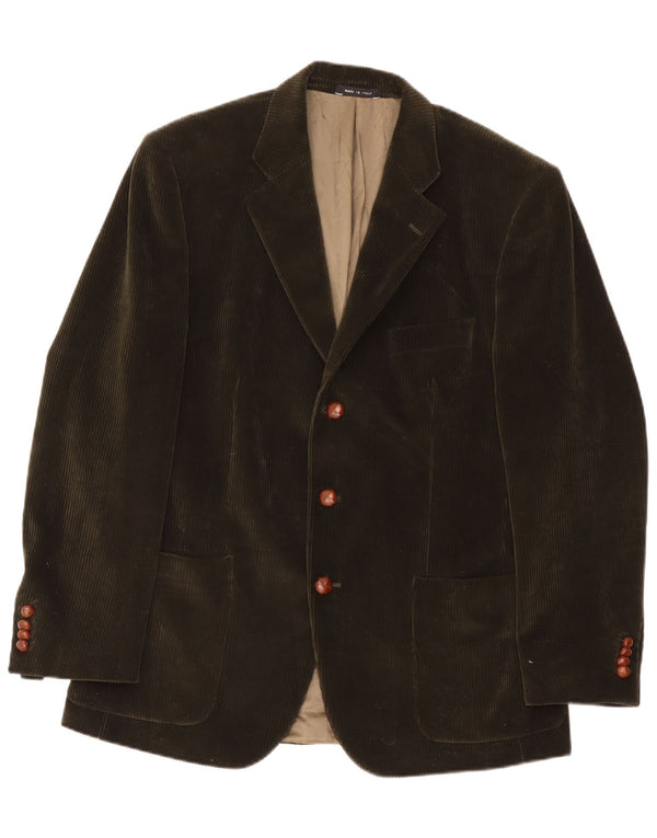 Giacca blazer vintage da uomo in velluto a coste a 3 bottoni IT 54 2XL viscosa kaki