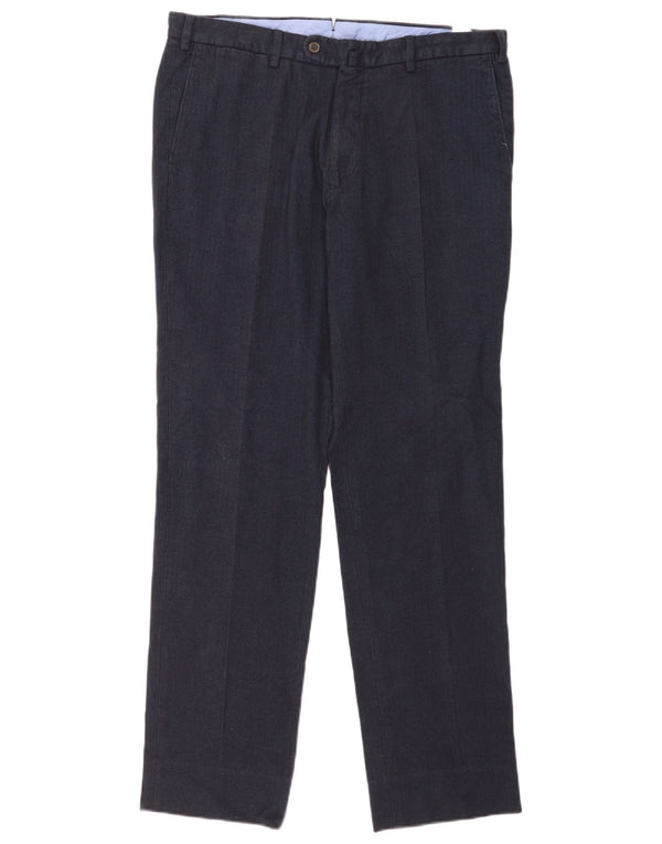 Pantaloni da abito dritti da uomo Massimo Dutti EU 44 Large W34 L33 Blu Navy