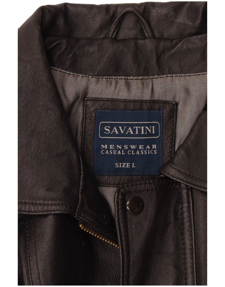 Giacca in pelle vintage da uomo UK 40 grande in pelle nera