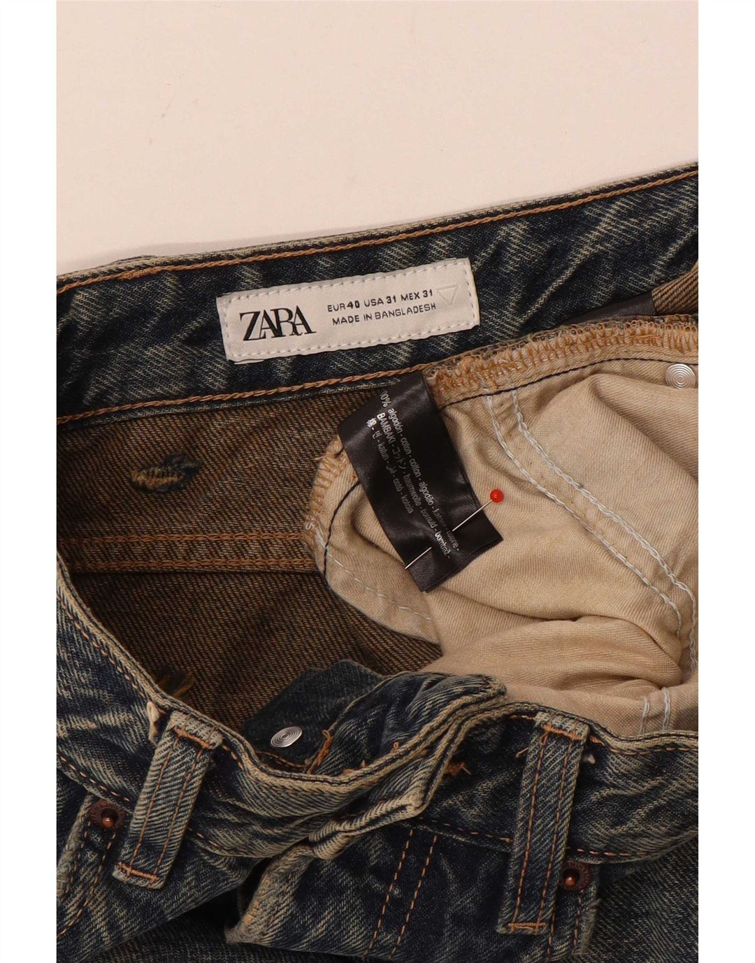 Jeans affusolati da uomo Zara EU 40 medio W31 L27 cotone blu