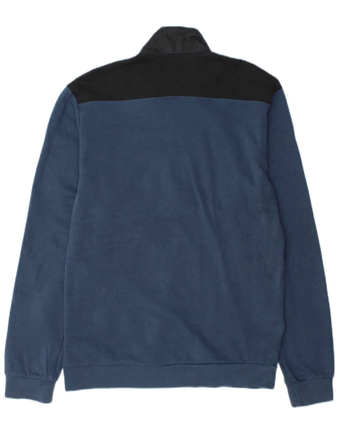 Felpa Adidas da uomo con zip e collo, piccola, in cotone color block blu