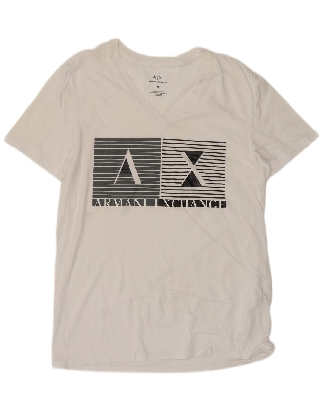 T-shirt grafica da uomo Armani Exchange Top in cotone bianco medio