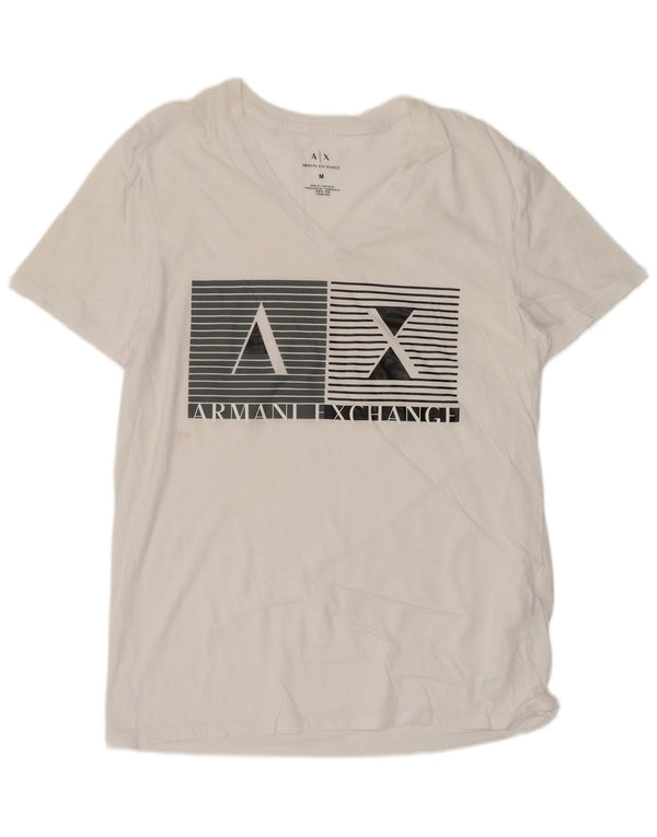T-shirt grafica da uomo Armani Exchange Top in cotone bianco medio